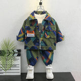 Toddler Boys Jackets Boys Autumn Clothing Denim Suit Children Two Pieces
