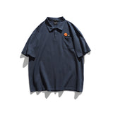 Man Summer T Shirt Loose Preppy Style Polo Shirt Half Sleeve