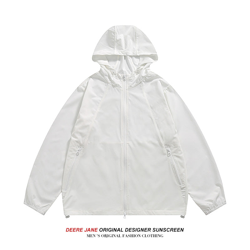 Men Sun Protection Clothing  Men Summer Sun Protection Clothing Couple Hooded Casual Coat