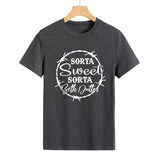 Beth Dutton Outfits Sorta Sweet Sorta Beth Dutton round Neck Casual Short Sleeve Loose plus Size Fashion T-shirt