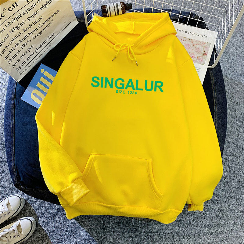 Slogan Graphic Hoodie Cartoon Print Top Coat