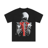 Pop Smoke Vlone King of New York T Shirt Punk Skull Letter Cotton