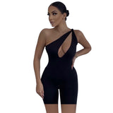 Summer High Waist Tight Sleeveless Casual Sports One-Piece Shorts