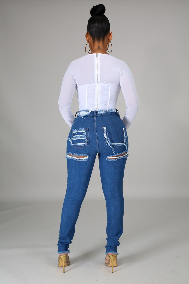 Women Distressed Denim Jeans Ripped Jean Ripped Stretch Jeans for Women
