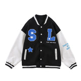 Letterman Jacket Outfit Senior Jackets Varsity Baseball Coat Color Blocking Baseball Uniform Men's Coat