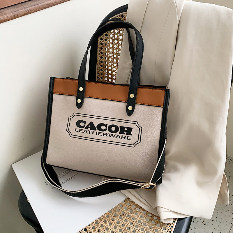 The Teacher Tote Messenger Bag Canvas Women's Bag Large Capacity Shoulder Handbag