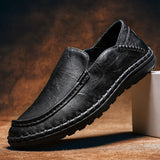 Loafers for Men Autumn Men Outdoor Casual Shoes First Layer Cowhide Middle-Aged and Elderly People's Shoes