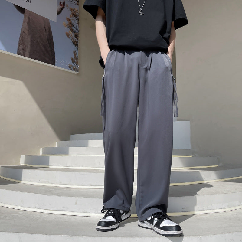 Men Suit Pants Draping Western Straight Loose Casual Pants