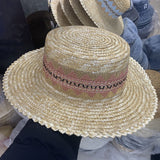 Straw Hat Flat Straw Hat Women's Lace Sun Hat
