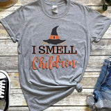 Halloween Costumes I Smell Children Pumpkin Printed round Neck T-shirt for Women