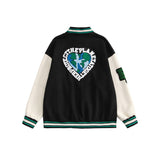 Letterman Jacket Outfit Senior Jackets Varsity Baseball Coat Baseball Uniform Men's Loose Stand-up Collar Jacket