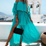Women Bohemian Dress Spring Summer Fashion Casual Split Dress for Women