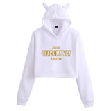 In Memory of Kobe Hoodie Kobe Peripheral Printing Casual Women Navel-Exposed Cat Ear Sweater
