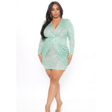 Nina Parker Dresses Sexy Long Sleeve Slim-Fit Sequined Dress