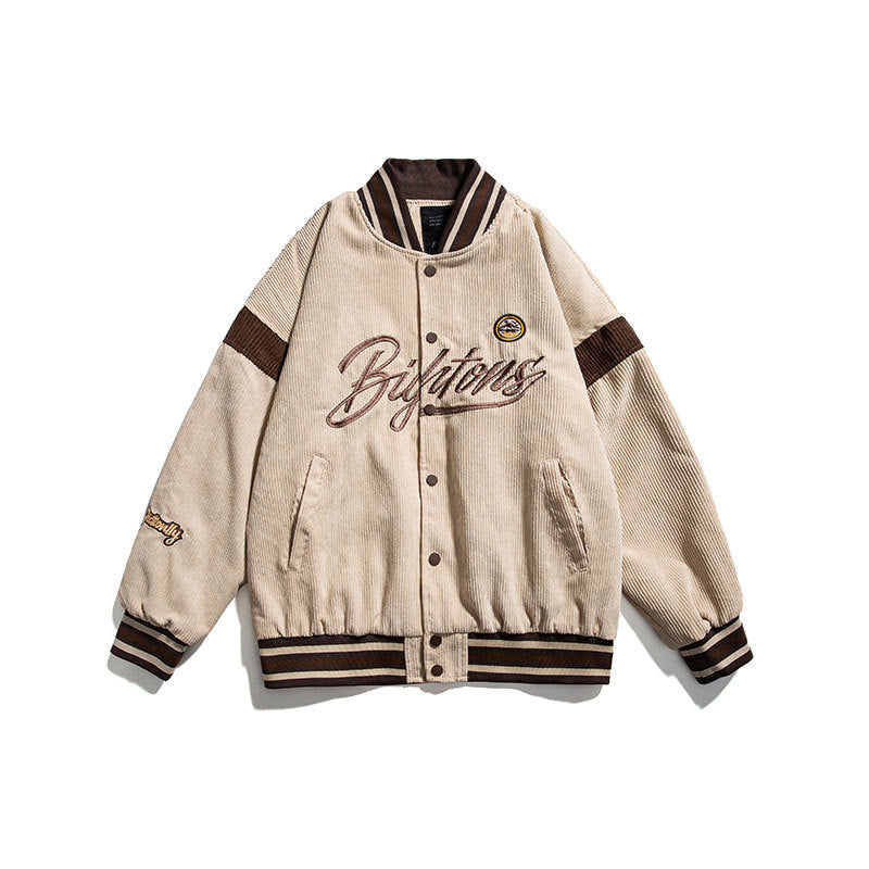 Letterman Jacket Outfit Senior Jackets Varsity Baseball Coat Loose Street off Workwear Jacket
