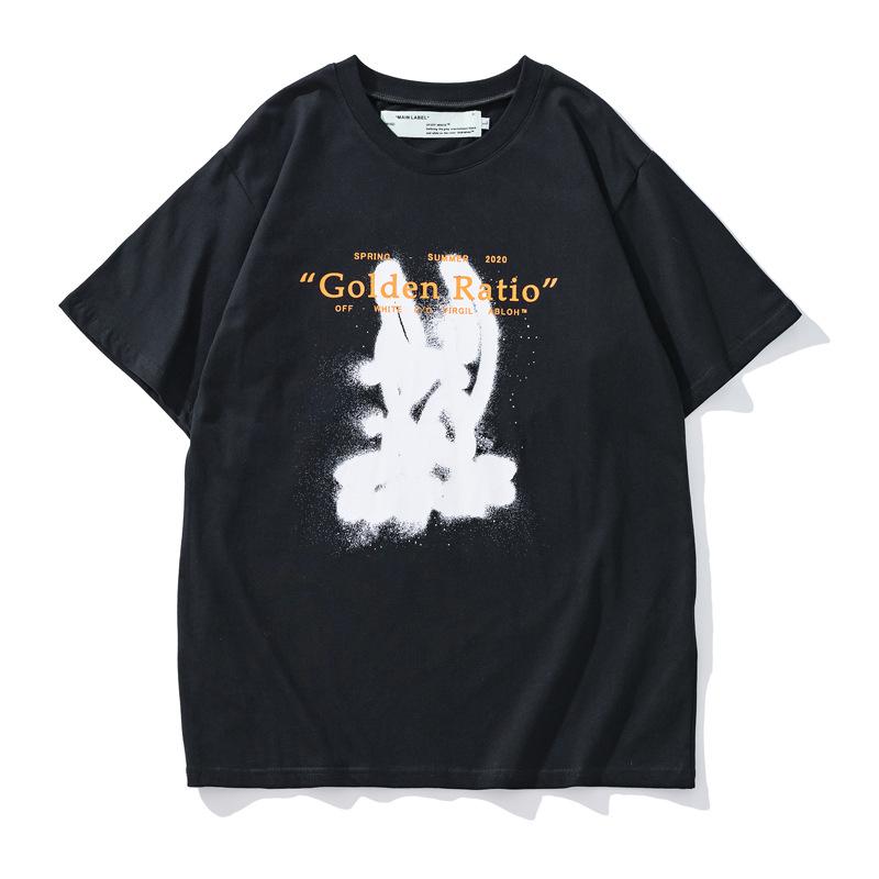 Off White T Shirt Spring/Summer Graffiti Short Sleeve Ow Hand Spray Arrow Print Tshirt Unisex Cotton Owt