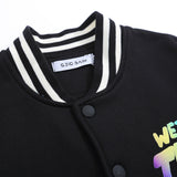 Letterman Jacket Outfit Senior Jackets Varsity Baseball Coat Cartoon Bear Printed Baseball Uniform Coat