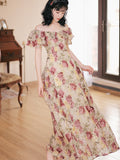 Women's Cottagecore Dress Holiday Dress Women's Summer Beach Skirt Long Dress