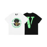 Vlone Printed Large V Plus Size Retro Sports Short Sleeve Male Half Sleeve