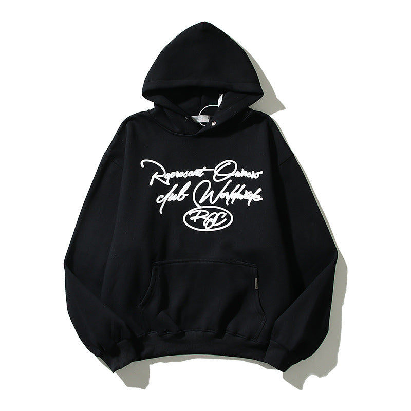Represent Hoodie Autumn and Winter Letter Print Loose Retro Hoodie