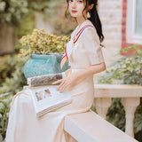 Women's cottagecore Dress Summer Women's Retro Gentle Style Skirt