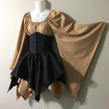 Vintage Empire Waist Dress Party Long Sleeve Women's Stitching Dress