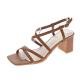 Nude Chunky Heel Sandals