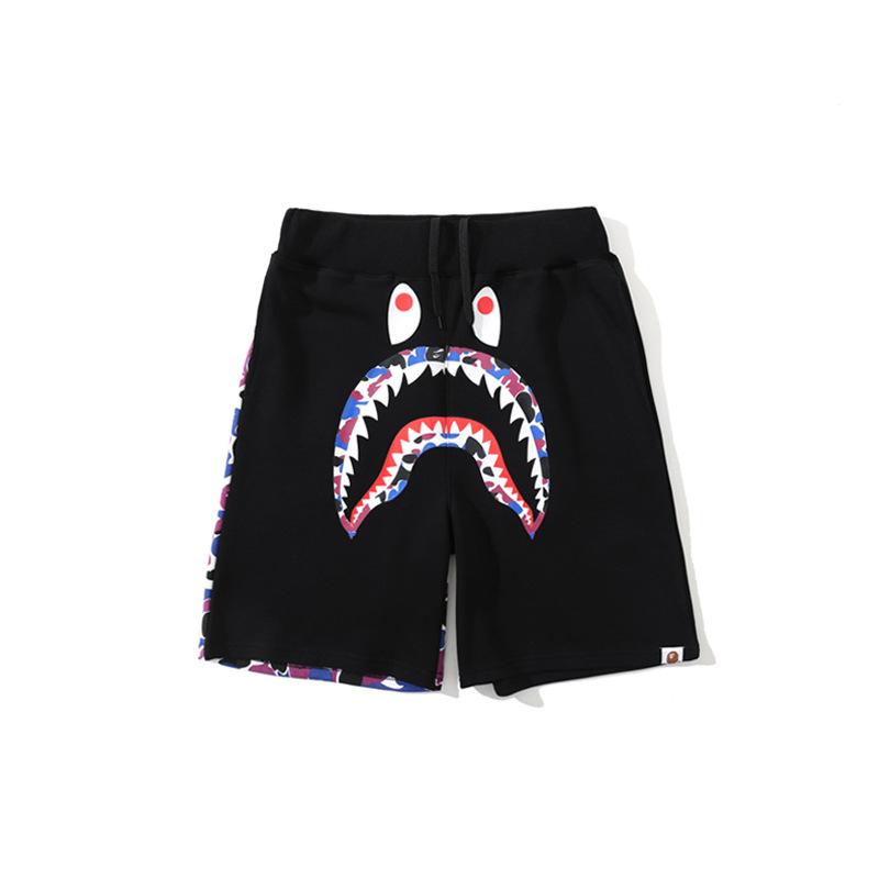 Shark Print Shorts Shark Head Black Shorts Men's and Women's Fashion Tether Shorts