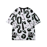 Men's T-shirt Men's Letter Loose Oversize plus Size Hip Hop Short Sleeve