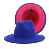 Walter White Fedora Two-Tone Woolen Hat Double-Sided Felt Hat Autumn and Winter Assorted Colors Retro