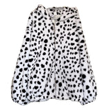 Women Dalmatian Coat Loose Furry Leopard Quilted Hooded Cotton Coat