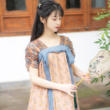 Women's Cottagecore Dress Artistic Retro National Style Dress Women's Summer