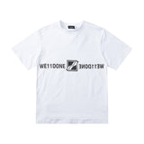 We11done T Shirt Printed Loose Casual Men's and Women's Short Sleeve