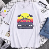 Back to the Future Costume Short Sleeve Letter Crew Neck Men's Printed T-shirt Loose
