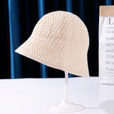 Straw Hat Hollow Summer Knitted Fisherman Hat