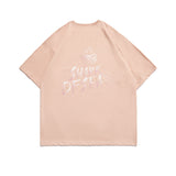 Shark Letter Print Short-Sleeve T-shirt Men's Summer Couple Wear Trendy Loose Tee