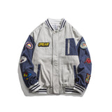 Letterman Jacket Outfit Senior Jackets Varsity Baseball Coat Vintage Baseball Uniform Jacket Men's Loose Street Jacket