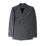 Seersucker Suit Business Wear Double Breasted Suit Three-Piece Suit