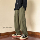 Men Cargo Pants Straight Casual Pants Men Spring and Autumn Baggy Track Pants