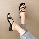 Nude Chunky Heel Slippers