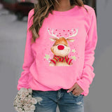 Black Christmas Sweater Christmas Pattern round Neck Sweater for Women