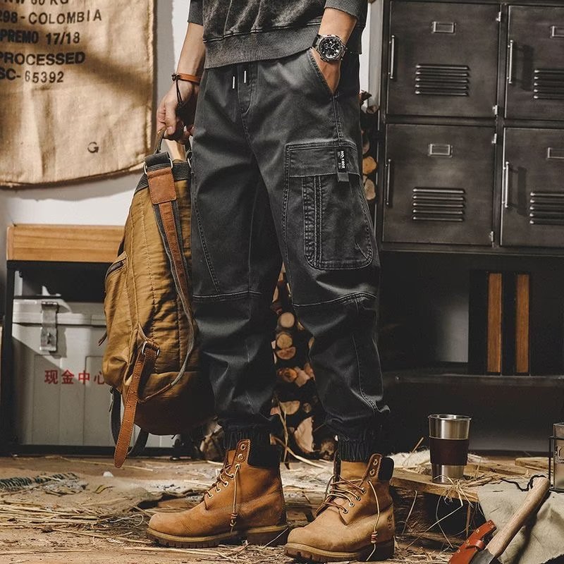 Men Cargo Pants Cotton Overalls Men Spring and Autumn Loose