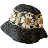 Straw Hat Flower Hand-Woven Straw Hat for Women