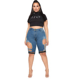Women Plus Size Jeans Fashion Ripped Jean