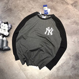 Yankees Printed Sweater MLB Men's and Women's Couple's Long-Sleeved T-shirt Patchwork round Neck Sweater
