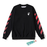 Off White Long Sleeve Round Neck Sweater Autumn And Winter Crew Neck Pullover Sweatshirt Men And Women