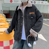 Denim Shirts Winter Men's Baggy Coat Cotton-Padded Coat