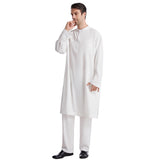 Mens Thobes Button round Neck Robe Set