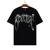 Revenge T Shirt Fashion Brand Revenge Style Skull Print Luminous High Street Short Sleeve T-shirt Men and Women