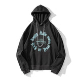 Slogan Graphic Hoodie Autumn and Winter New Fleece-Lined Warm Coat